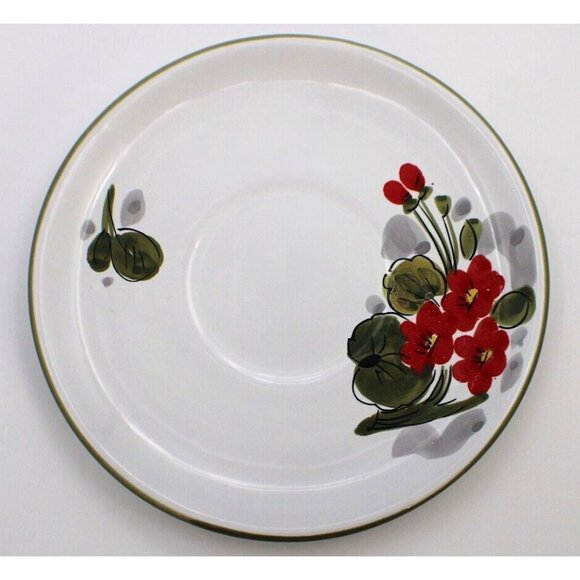 Italian Terracotta Floral Large Cup And Saucer - Picture 3 of 6